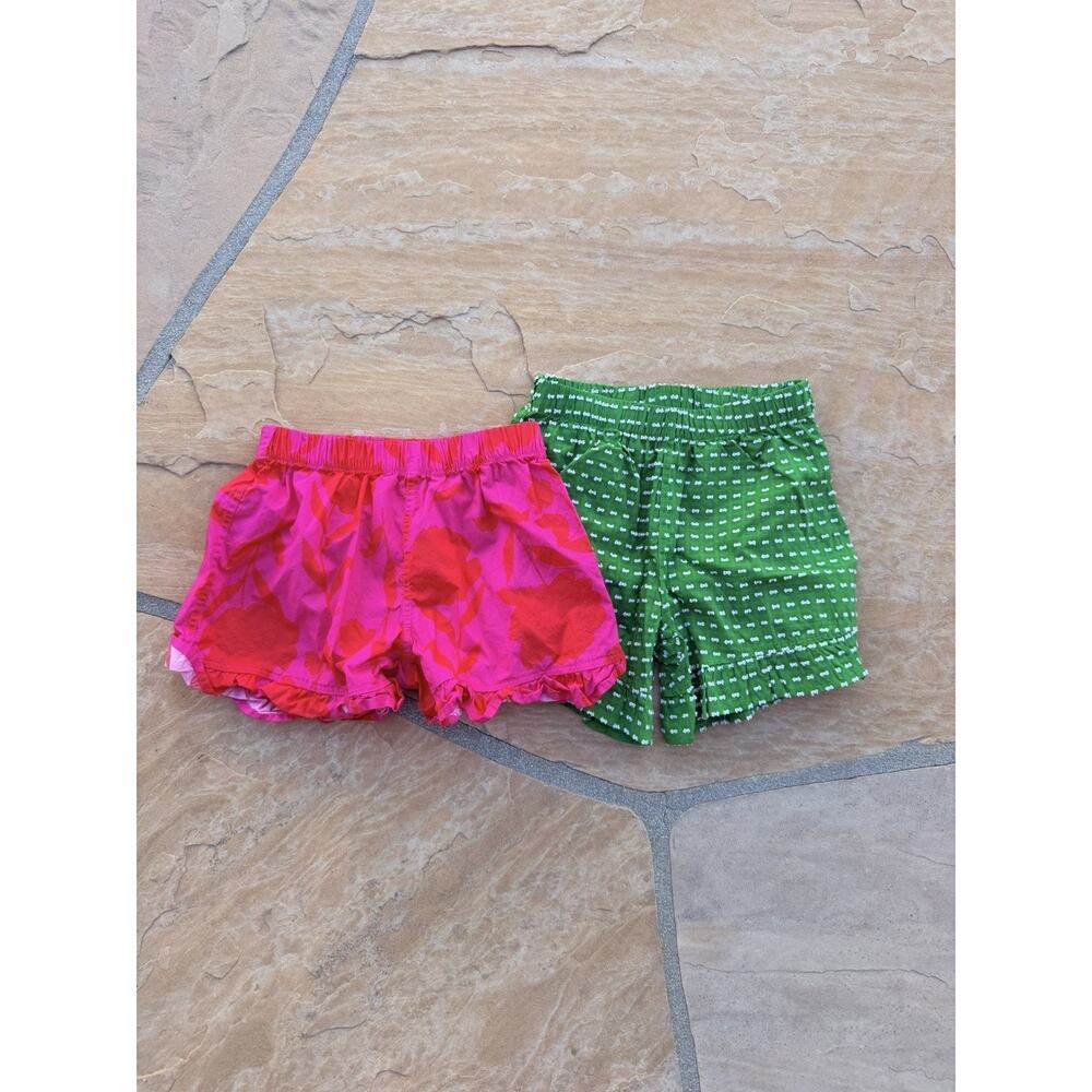 Kate Spade x Target, Girl’s Green Ruffle Pink Floral Pull On Shorts Lot Of 2 S
